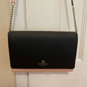 KATE SPADE PINK AND BLACK CROSSBODY PURSE